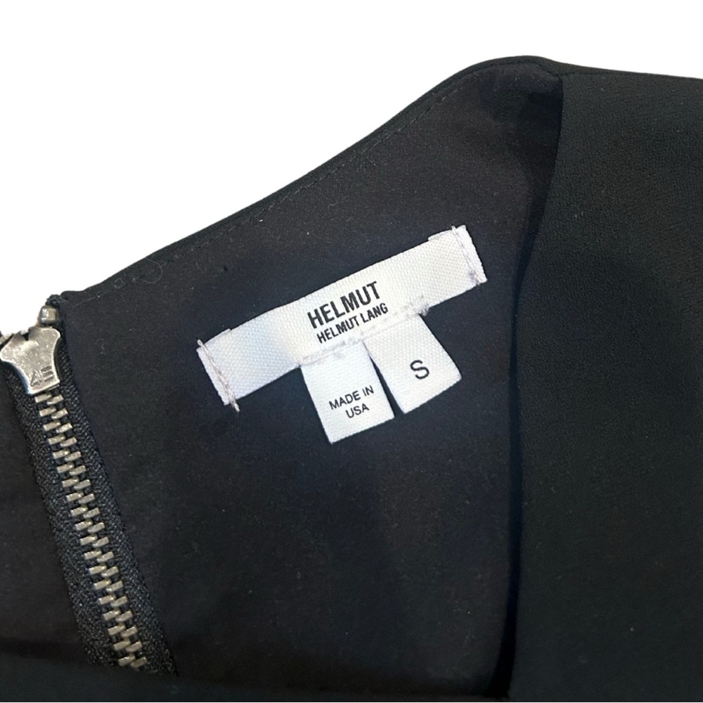 Helmut Lang Dry Crepe Asymmetrical Black Dress | Size Small - Picture 6 of 7